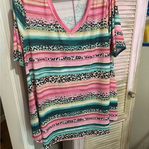 Tops - Striped V-Neck Women's Top